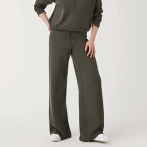 Spanx Air Essentials Wide Leg Pant Dark Palm Green 1X 50239R